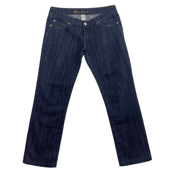 Wet Seal Jeans Womens Size 9 Blue Straight Leg Lo Rise Dark Wash Denim 28x27 - Picture 1 of 14